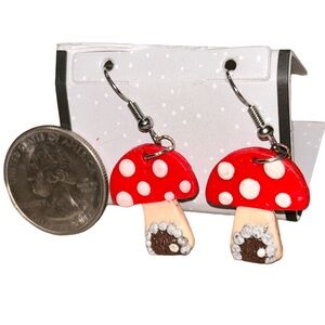 Whimsical Mushroom Handcrafted Clay Earrings •Lightweight •cottagecore/fairycore